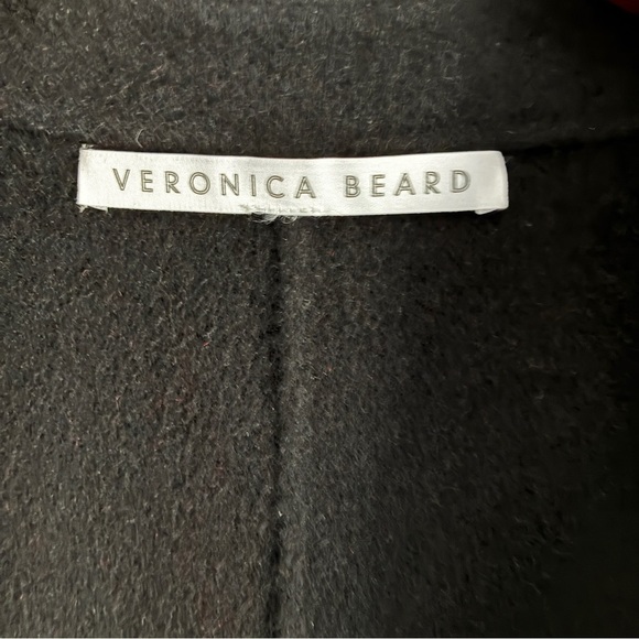 Veronica Beard Senna Wool Cashmere Red Black Houndstooth Double Breasted Coat - Picture 4 of 15